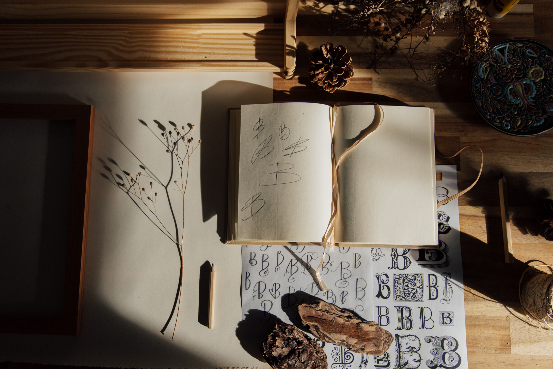 Creative concept of calligraphy writing of letter